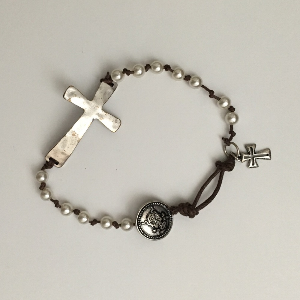 Boho cross beaded bracelet